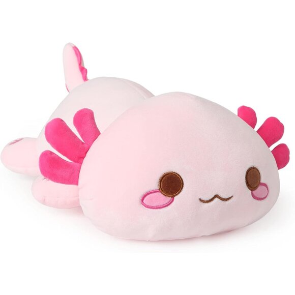 🆕Kids Pink Salamander Plush Pillow Cute Axolotl Kawaii Soft Stuffed Animal Toy - Picture 1 of 8